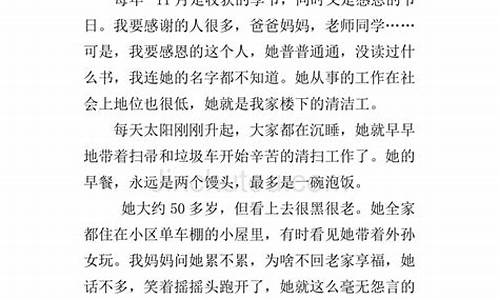 赞美清洁工的作文300字_赞美清洁工的作文300字以上